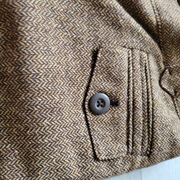 LOFT Petites Ann Taylor Wool Blend Herringbone Cropped Pants 8P - Picture 5 of 5